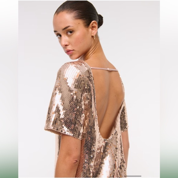 A&F Sequin Tee Shift Mini Dress - NWT! - Picture 2 of 8